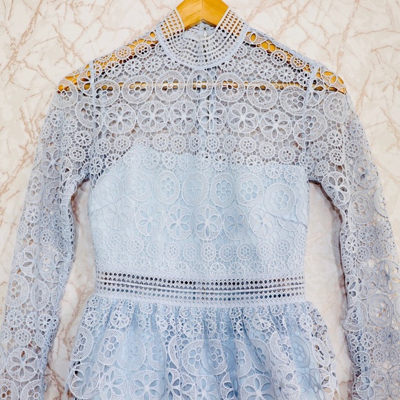 Self Portrait 2018 Tierred Scalloped Lace Dress - Picture 7 of 8